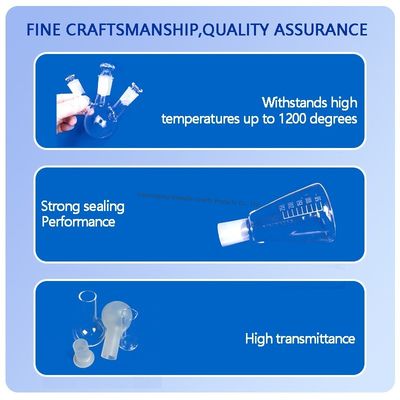 Chiny dostarczają wysokiej jakości szklane butelki kwarcowe z trzema szyjami do użycia w laboratorium