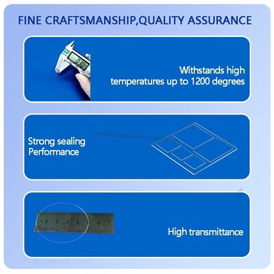Dostosowywalny rozmiar Wysokiej temperatury odporność na korozję odporność na korozję płytka szklana kwarcowa stopiona płytka szklana optyczna