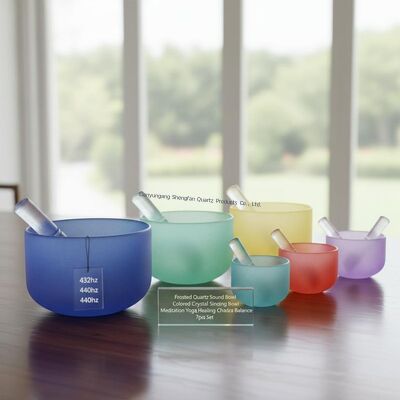 7 Chakra Balance Quartz Singing Bowl z 12 nutami muzycznymi i wysoką odpornością na temperaturę do medytacji