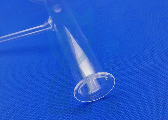 Przezroczysta, wąska szyjka okrągłodenna ze szkła kwarcowego do laboratorium